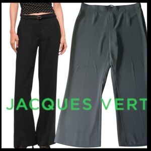 Jacques Vert Black Wide Leg Lightweight Trouser Pant (14)